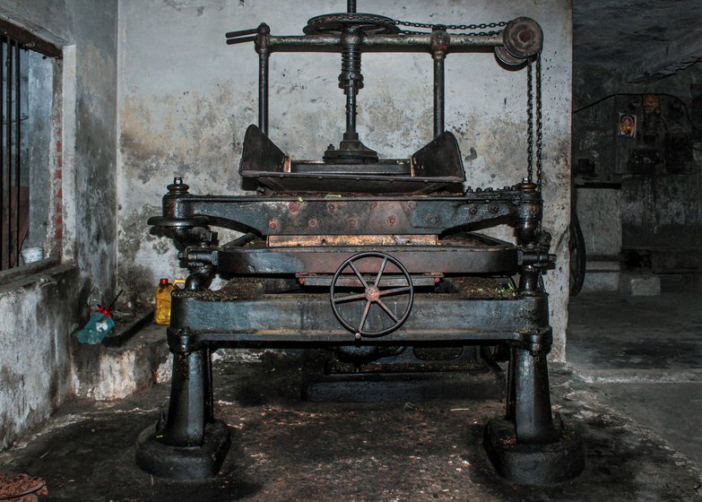 Machines for processing tea in Rajinder and Sumna’s factory in Tanda village of Kangra district