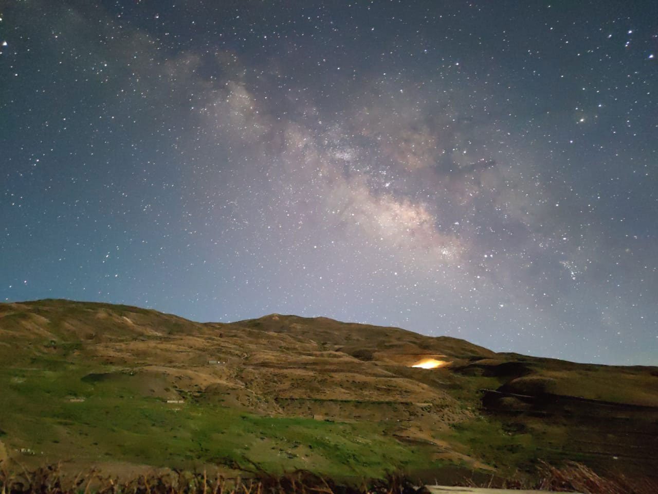 A glimpse of the Milky Way galaxy visible in the clear night skies