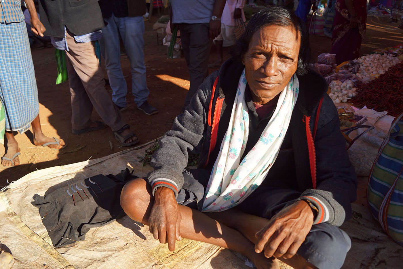 Brij Lal, an ironsmith from Bidapal village in Antagarh block  sells the blades attached to cocks’ claws during a fight. He prices them at Rs. 100 because, he says, “it takes a lot of hard work to make it sharp.” 