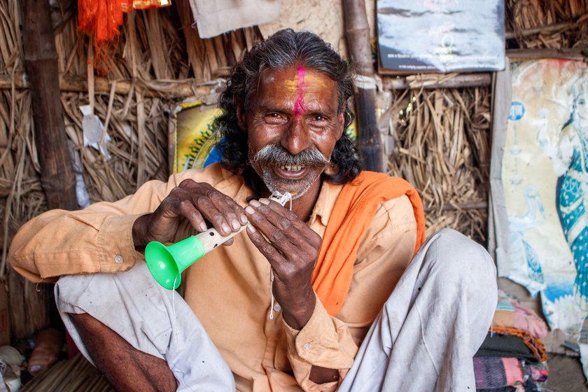 Left: Narayan has made more than 5000 shehnais , spending 30,000 hours on the craft in the last five decades.