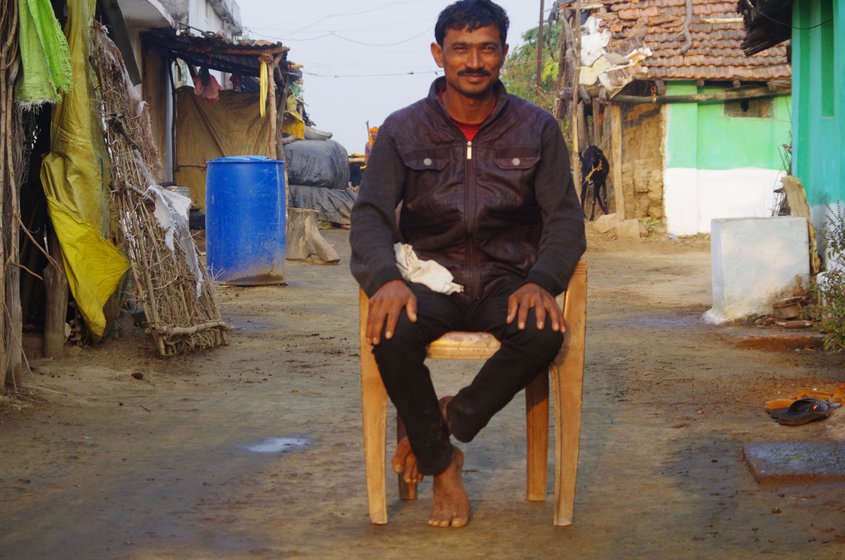 Ramchandra Dodake (left), Dadaji and his wife Shakubai (right) bang thalis ( metal plates), shouting at the top of their voices during their night vigils. They will repeat this through the night to frighten away animals