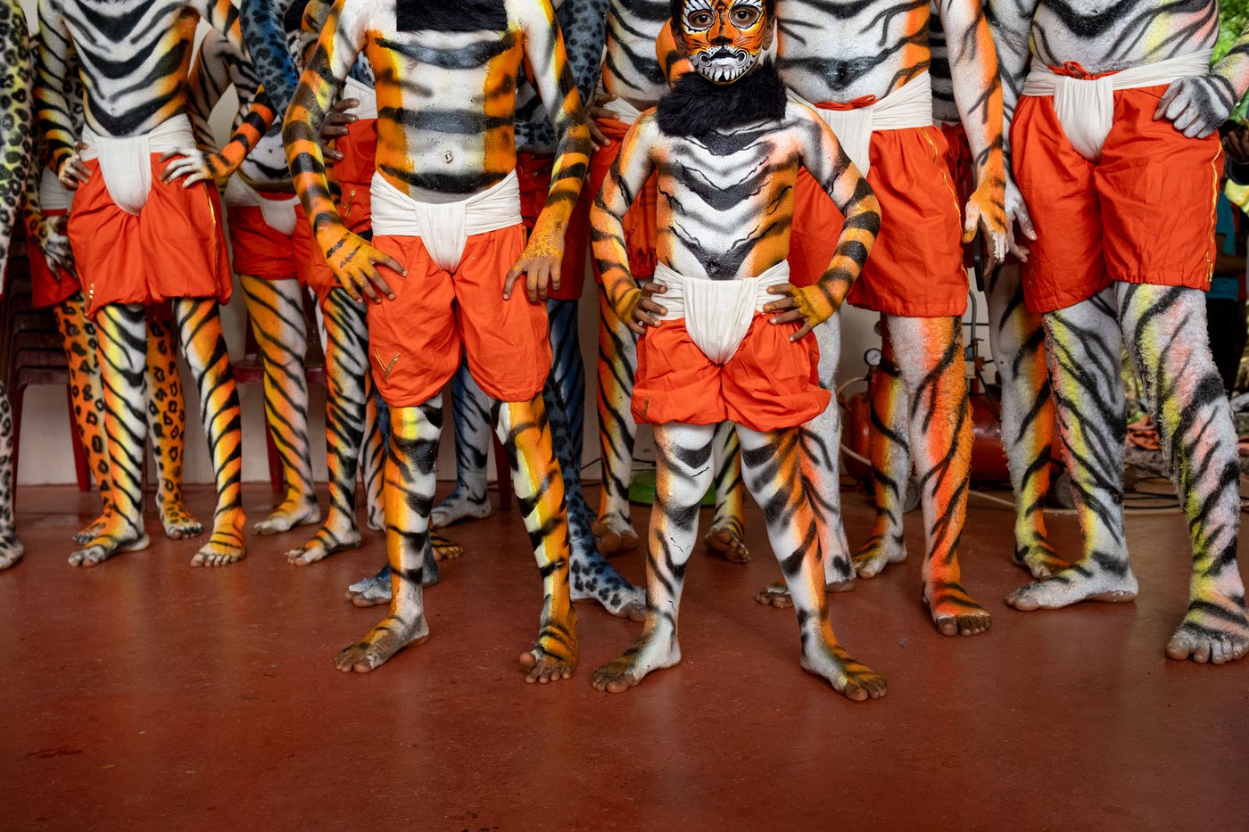 Yuva Tigers Manchi team posing for a photo – all ready to showcase their tiger dance choreography