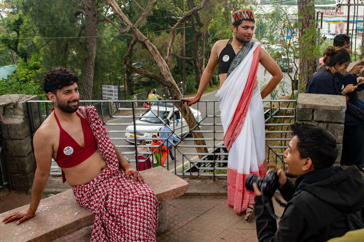 Don Hasar (standing) and Shashank (sitting) are co-founders of the Himachal Queer Foundation (HQF)