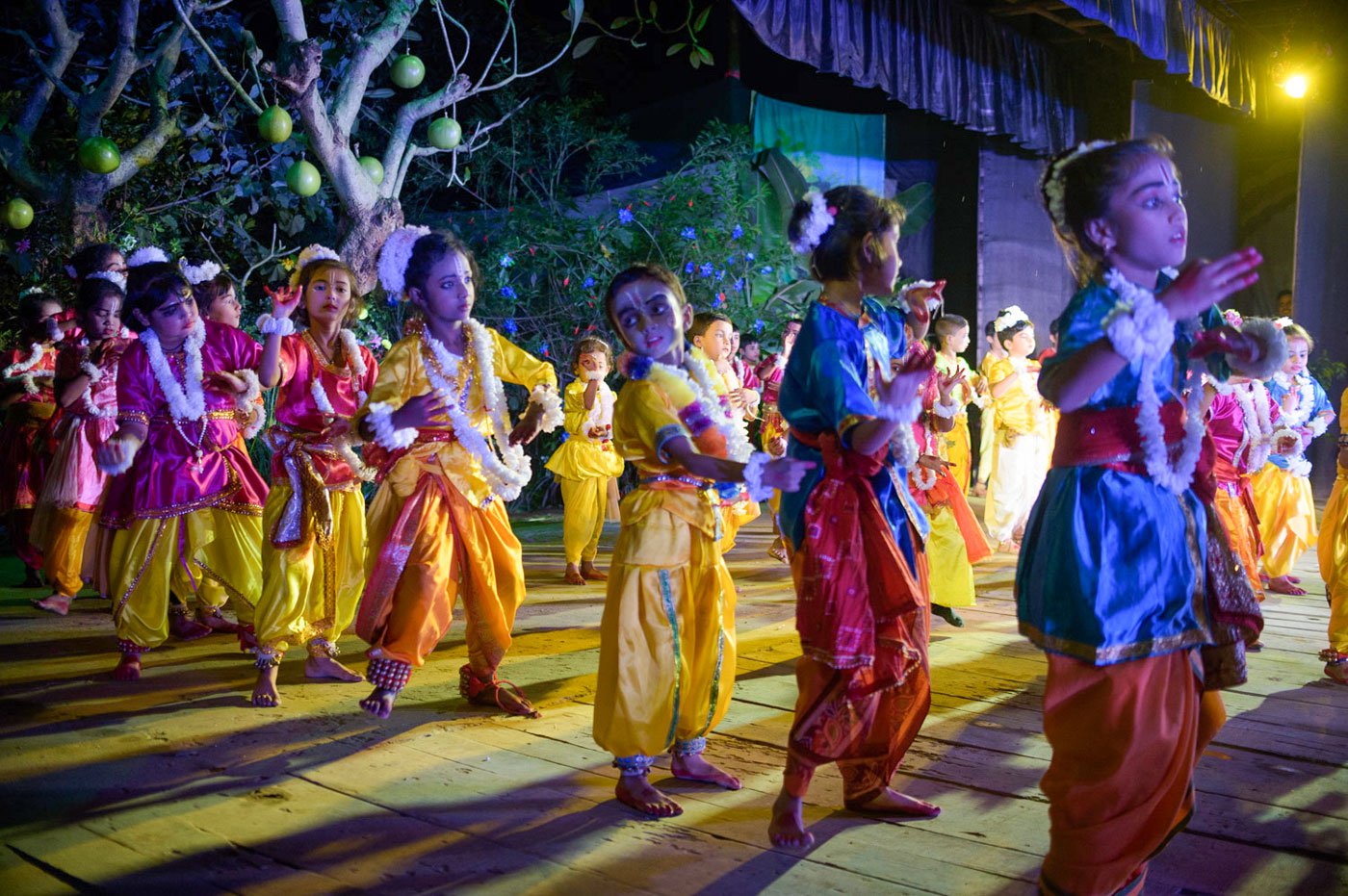 Children make up a large number of the performers at the Garamur Saru Satra Raas Mahotsav held in Majuli, Assam