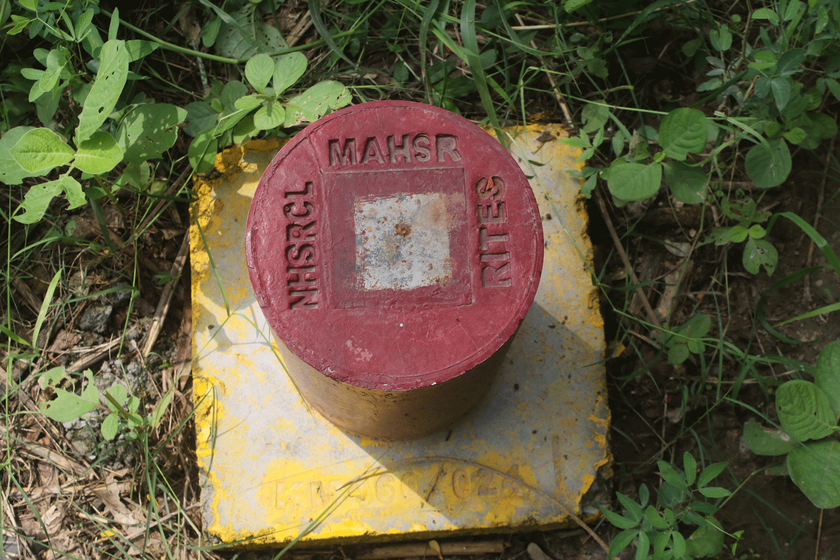 stone markings on my farmland for Ahmedabad-Mumbai bullet train