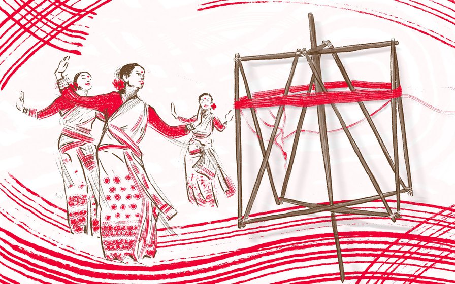 Distanced from the traditional weaving practice, the young generation in Assam don't know words like sereki , or what it means to 'dance like a sereki' when we sing a Bihu song