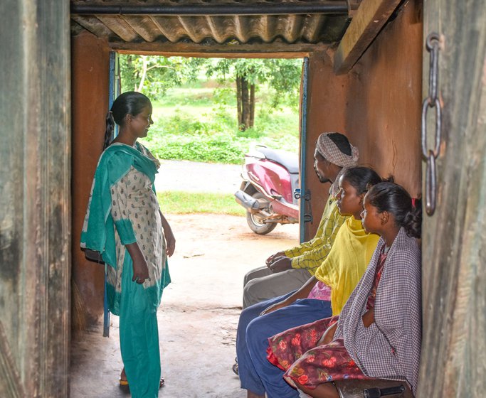 Jyoti seeing patients at her home in Borotika
