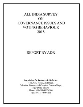 All India Survey on Governance Issues and Voting Behavior 2018