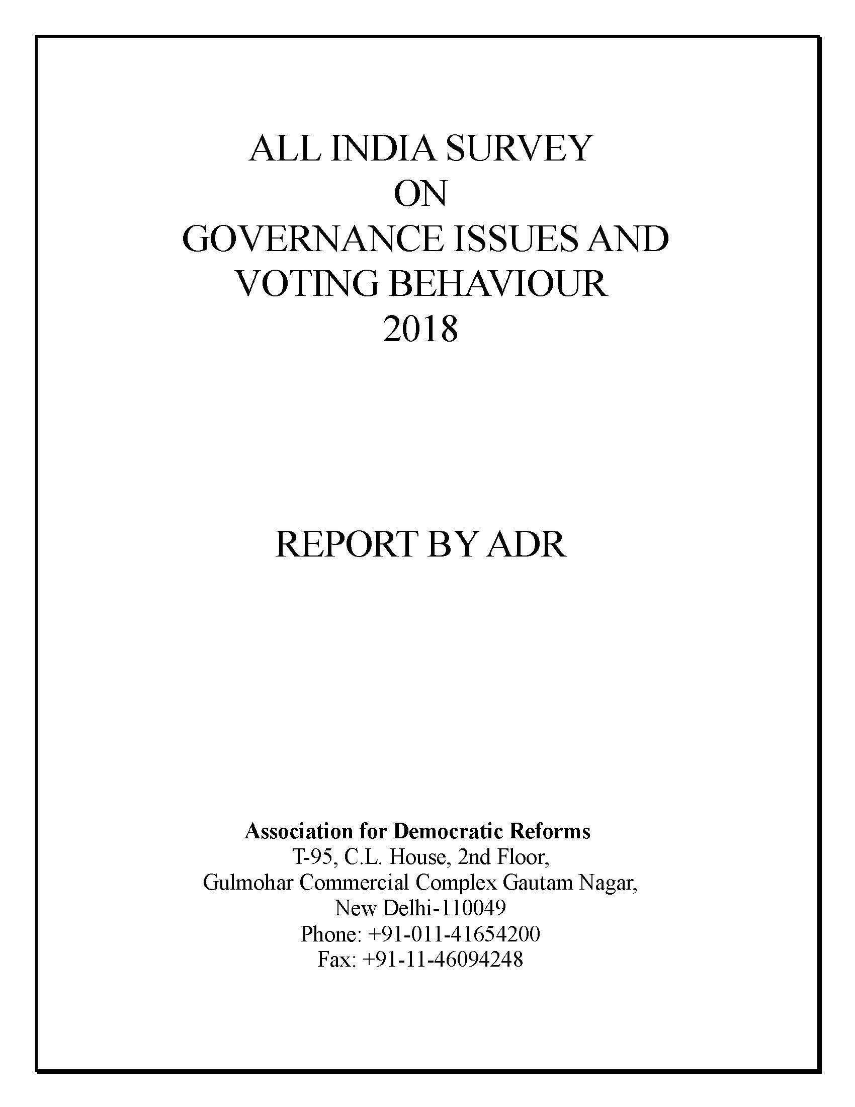 All India Survey on Governance Issues and Voting Behaviour 2018