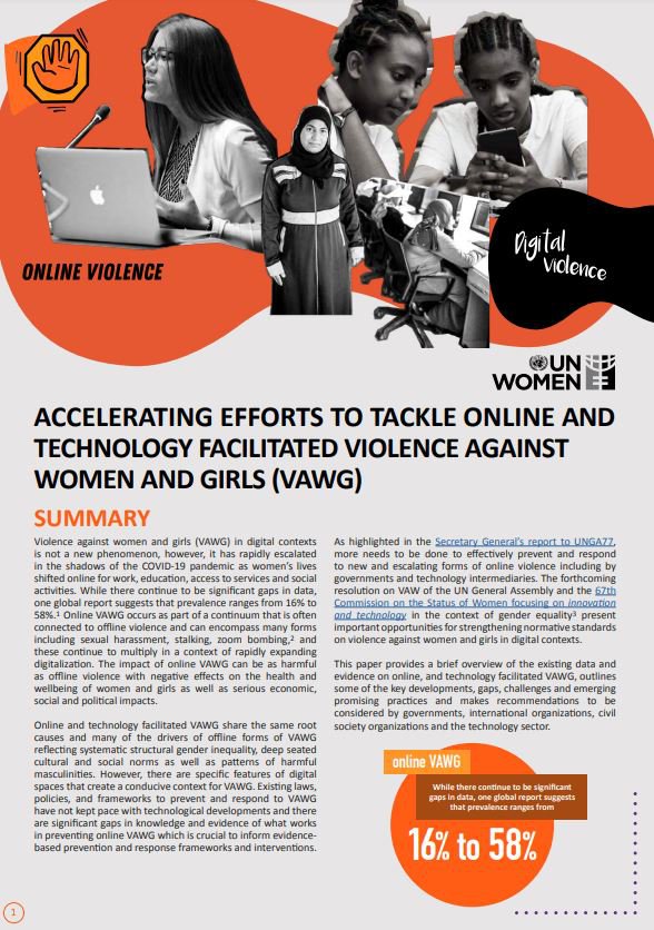 Accelerating efforts to tackle online and technology facilitated violence against women and girls (VAWG)