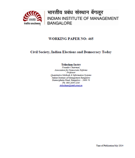 Civil Society, Indian Elections and Democracy Today