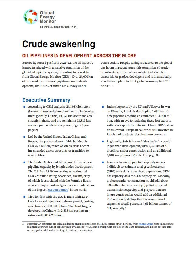 Crude awakening: Oil pipelines in development across the globe