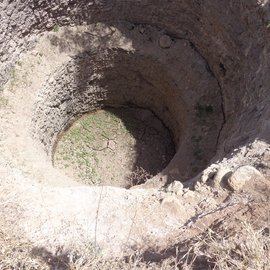 Incomplete well in ruins