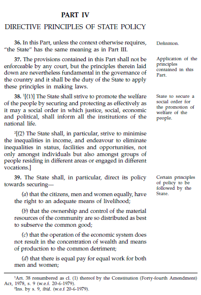 Directive Principles of State Policy  