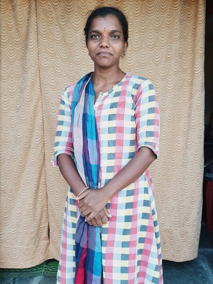 Left: Pritam Kempe with his mother Laxmi Kempe and sister Pooja in Kamthana. Right: Mallamma Madankar of Taj Sultanpur village in Gulbarga district. Both put their career plans on hold and tried their hand at daily wage labour

