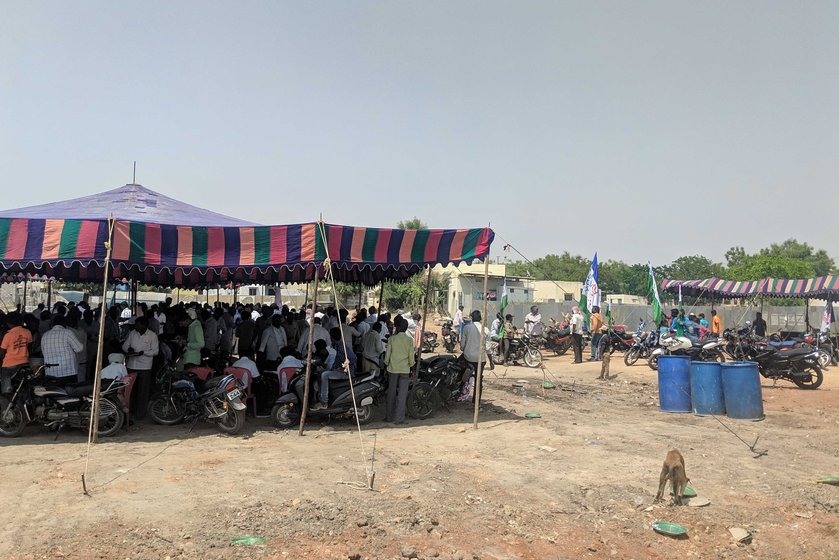 YSRCP activists in a village in Raptadu constituency