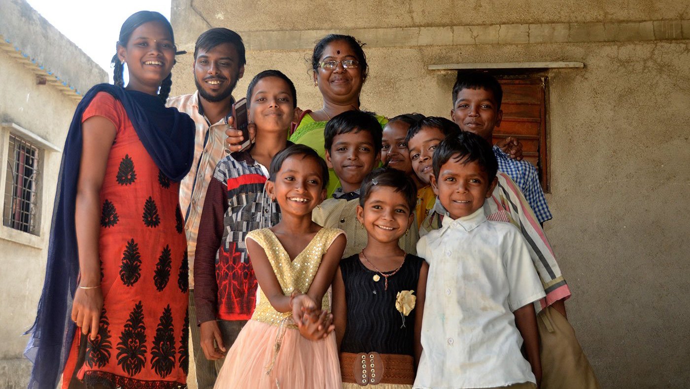 Sunita Bhosale with children 