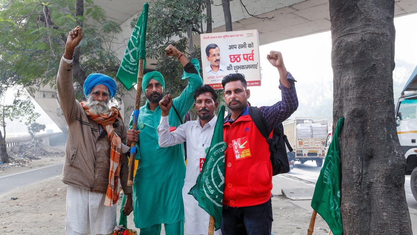 farmers from Punjab protesting in Delhi