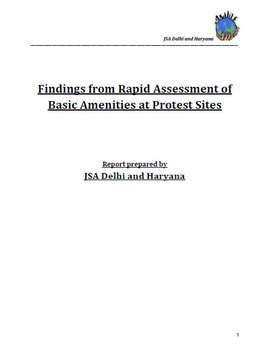 Findings from Rapid Assessment of Basic Amenities at Protest Sites
