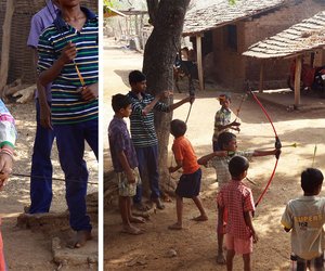 Singana village teaches children archery 