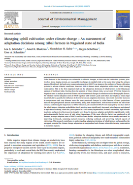 Managing uphill cultivation under climate change – An assessment of adaptation decisions among tribal farmers in Nagaland