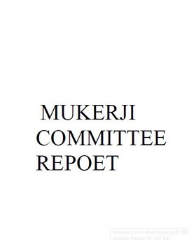 Mukerji Committee Report