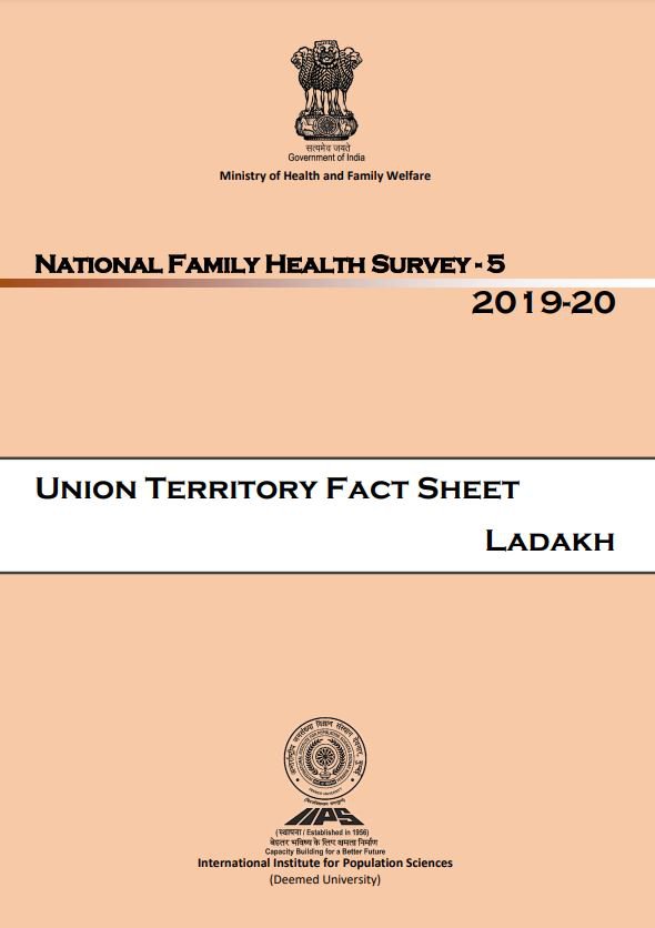 National Family Health Survey (NFHS-5) 2019-20 Union Territory Fact Sheet: Ladakh
