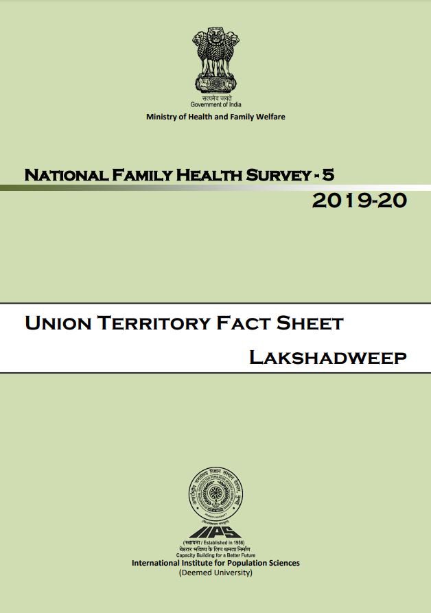 National Family Health Survey (NFHS-5) 2019-20 Union Territory Fact Sheet: Lakshadweep
