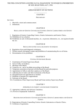 Pre-Conception & Pre-Natal Diagnostic Techniques Act, 1994
