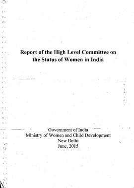 Report of the High Level Committee on the Status of Women in India: Volume I