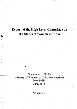 Report of the High Level Committee on the Status of Women in India: Volume II