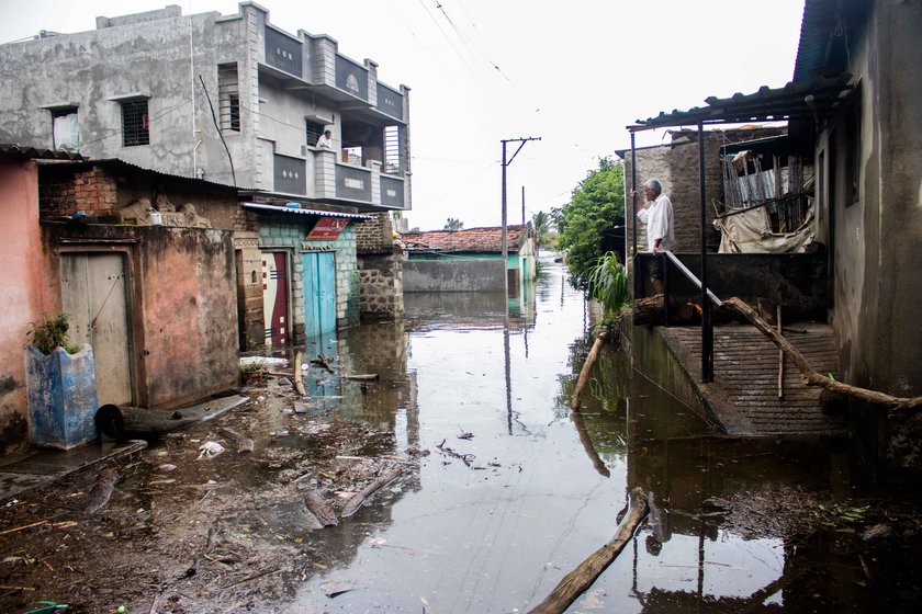 Water accumulated in lane