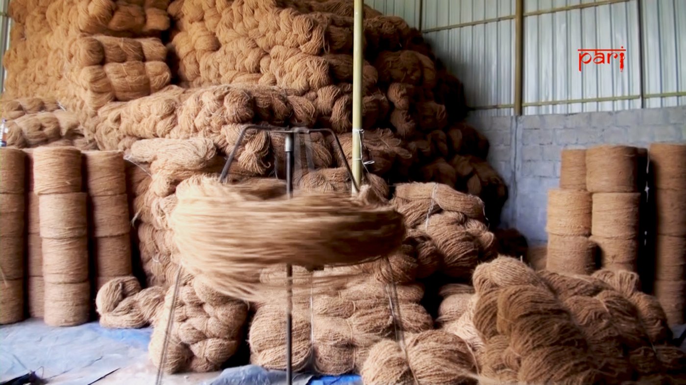 making-coir-out-of-coconut-husk