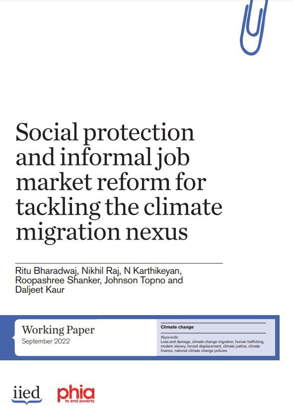 Social protection and informal job market reform for tackling the climate migration nexus