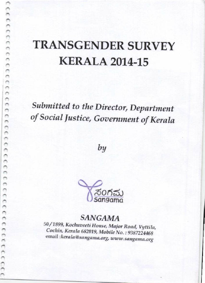 Transgender Survey Kerala 2014-15