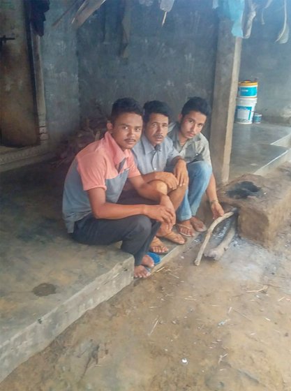 Rajendra (left), Ram (centre), Suresh (right) and Shubham Bahadur ran out of rations by April 12

