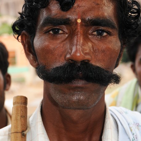 H. THIKKASAMY is a Pasukapari (professional cowherd or caretaker) from Hare Kal, Kurnool, Andhra Pradesh