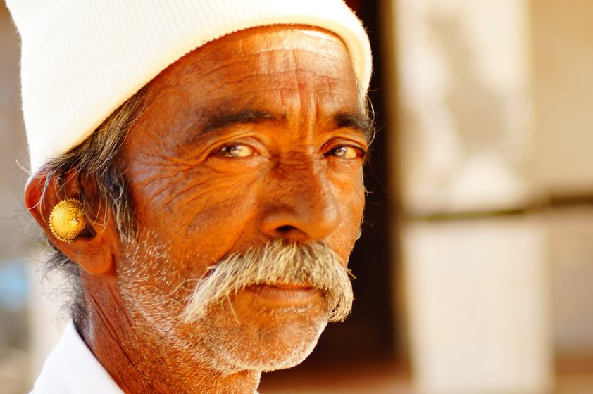 Old man with gold earring