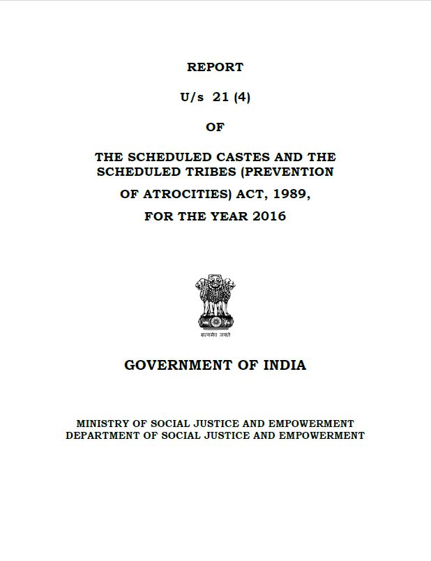 Report of the Scheduled Castes and the Scheduled Tribes (Prevention of ...