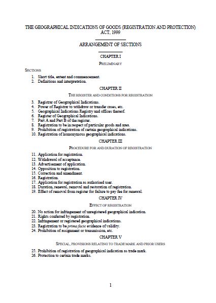 The Geographical Indications of Goods (Registration and Protection) Act ...